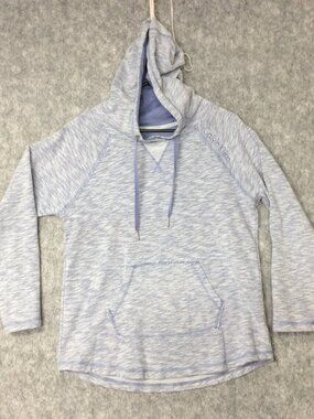 Calvin Klein Women M Oversize Blue Long Sleeve Pullover Hoodie Cotton Blend